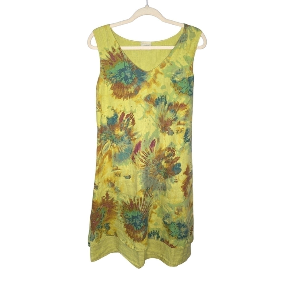 Vintage Color me cotton click tie dye acid wash lace back midi dress women's med